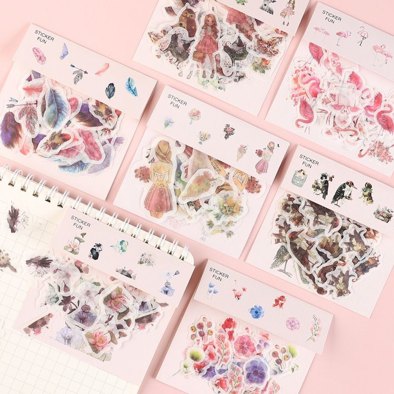 Túi 32 hình dán sticker trang trí sổ