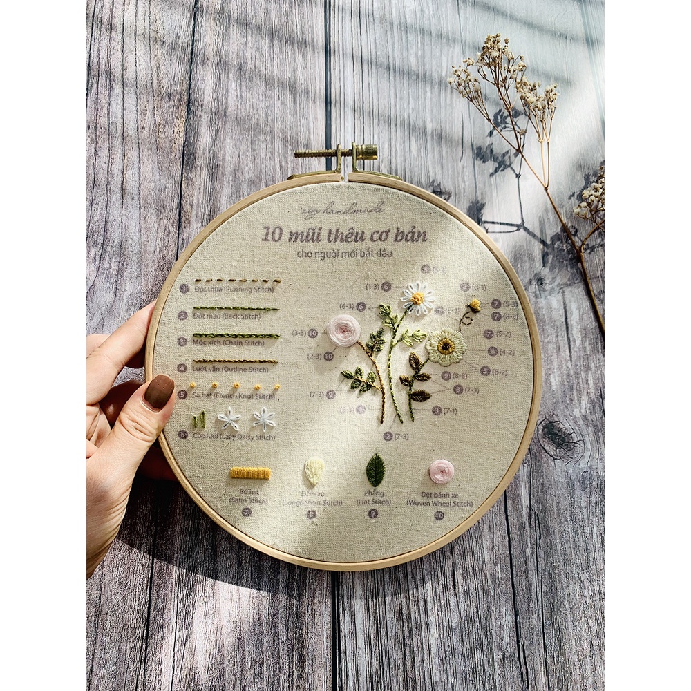 Bộ kit tập thêu cơ bản cho người mới bắt đầu