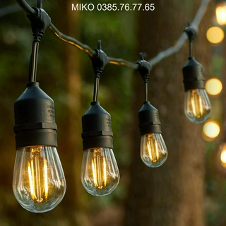 Dây đèn trang trí ngoài trời dùng cho quán cà phê, trà chanh, trà sữa... 10m 20 bóng MIKO 515 + KÈM BÓNG EDISON