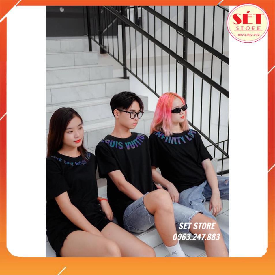 Áo thun nam,nữ tay lỡ unisex in phản quang chữ cổ LUONVUITUOI ,áo phông đẹp chất cotton