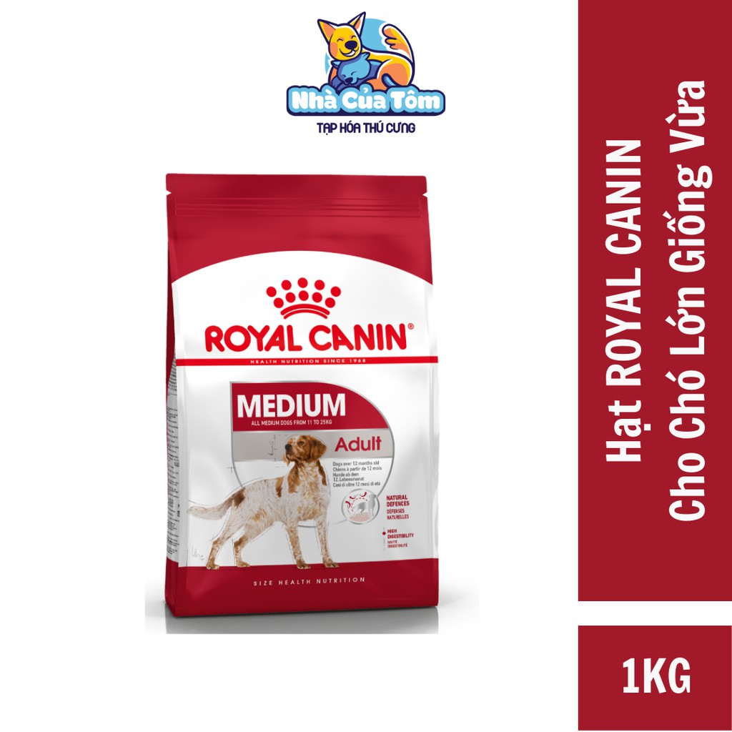 [THANH LÝ - DATE 23/08/2022 ] Hạt Royal Canin Medium Adult Cho Chó Trưởng Thành Size Vừa 11-25KG | Bao 1kg
