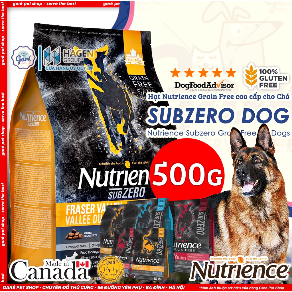 MỚI! 500gr - Hạt Fraser Valley Subzero dành cho Chó mọi giống mọi lứa tuổi Nutrience thức ăn hạt khô cao cấp