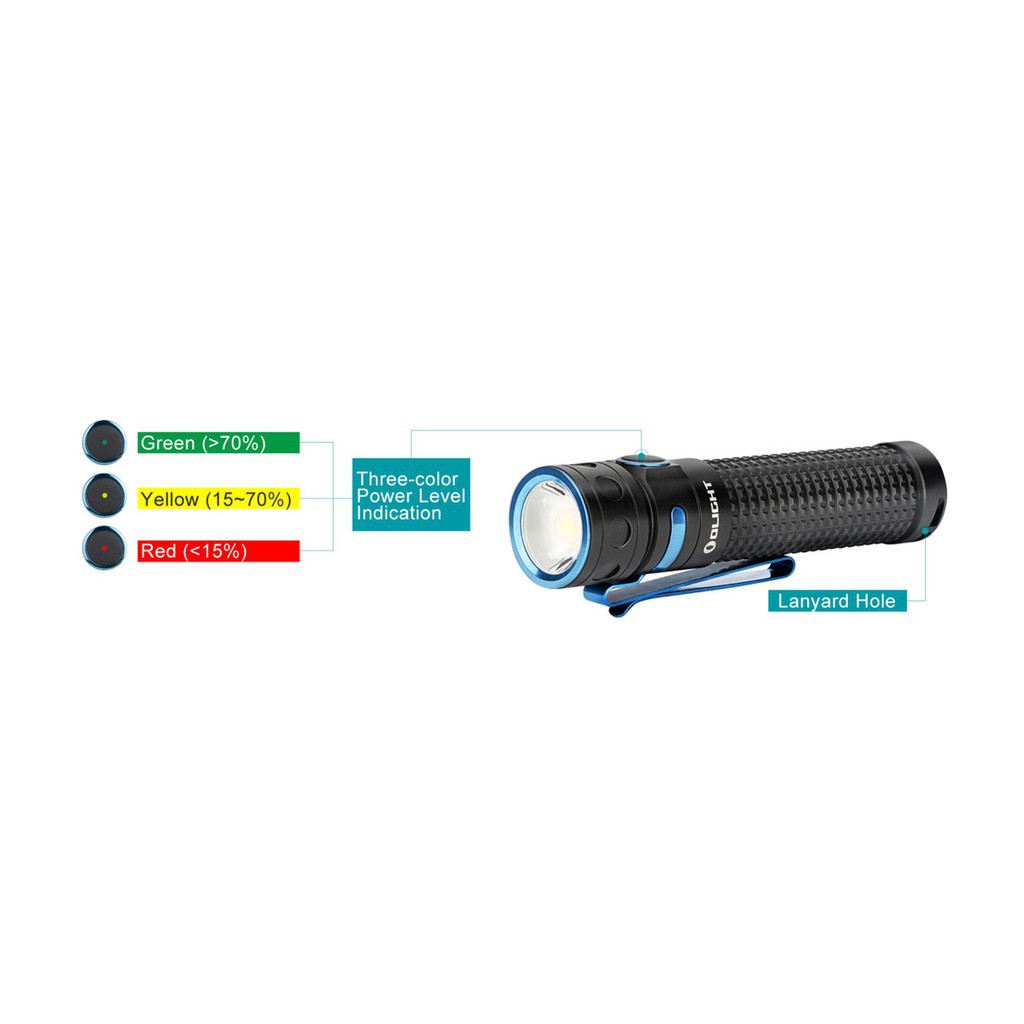 Đèn pin OLIGHT BATON PRO - Độ sáng 2000lm chiếu xa 132m sử dụng pin 18650 3500mAh sạc nam châm đuôi