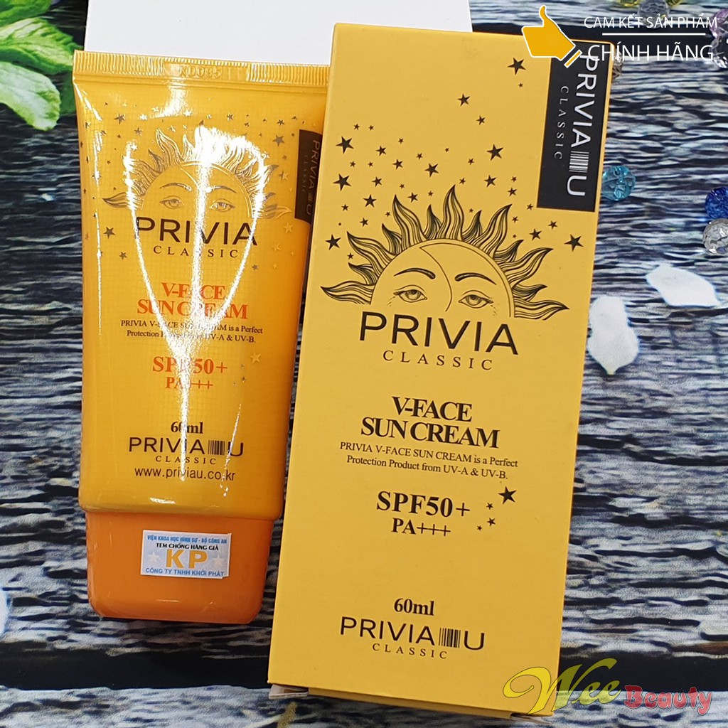 Kem Chống Nắng Classic 60ml - Privia [Không Trôi, SPF 50+, PA+++] [Hàn Quốc]