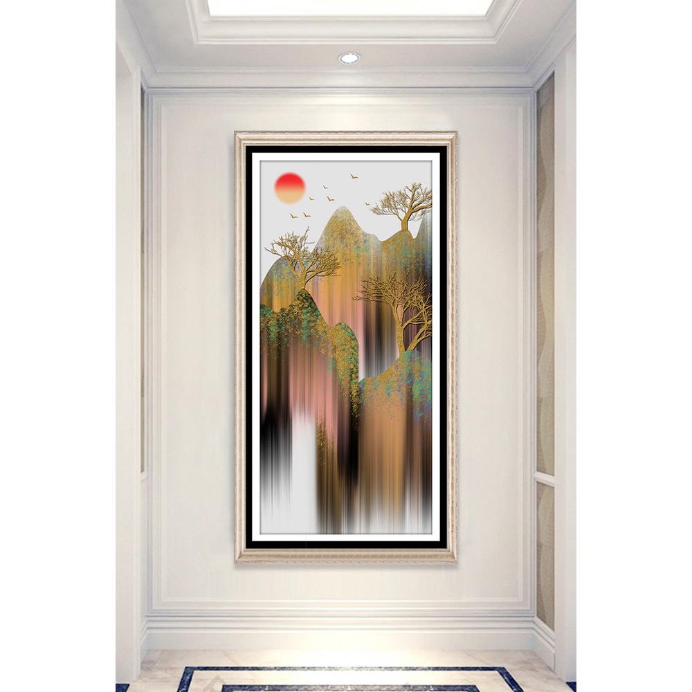 In hình ép gỗ Laminate TRANH HÀNH LANG TRUNG QUỐC - Mẫu 129 (50x75, 60x90, 70x110). In ảnh theo yêu cầu