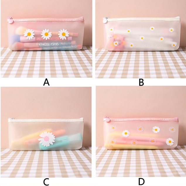 Bóp viết cỡ lớn in họa tiết hoa cúc đơn giản dễ thương