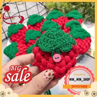 Túi đựng tỏi cho bé bàng len nhiều mẫu xinh xắn size 7cm