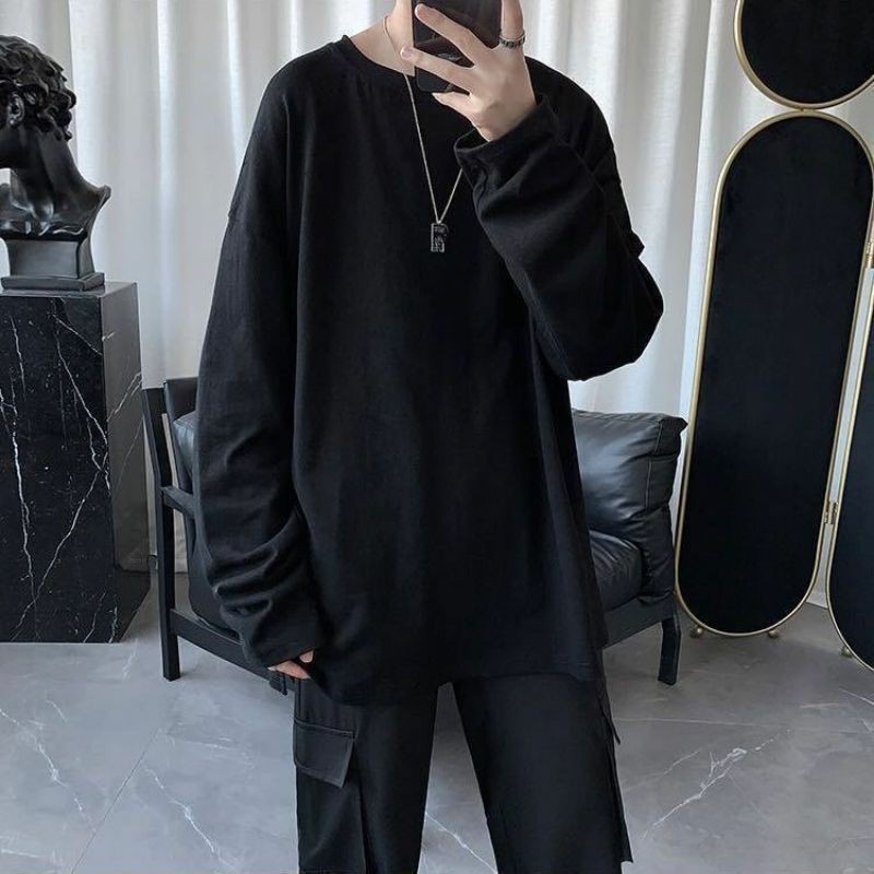 Áo Dài Tay Longtee Cotton Tăm xẻ tà Nam nữ Hàng thiết kế