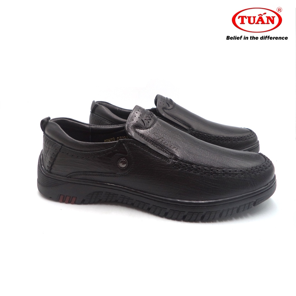 Giày nam quai da bò tự nhiên giày mọi cao cấp đế cao su thương hiệu Tuấn GXHU-48M