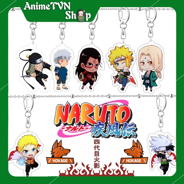 Móc khoá Mica dây xịn anime Naruto ( 7 vị Hokaghe Làng Lá - Hoả Quốc) - Nhựa Cứng Acrylic In 2 mặt sắc nét ( ảnh thật )