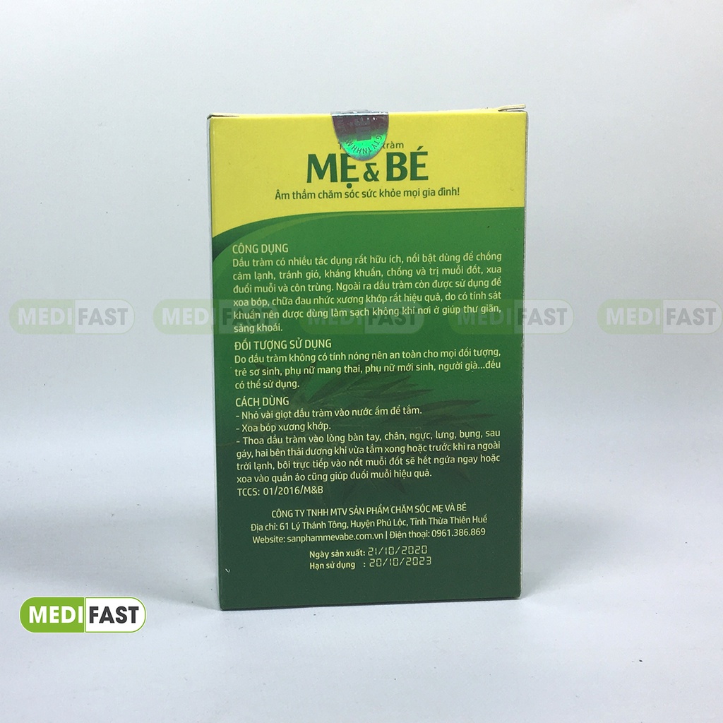 Tinh dầu tràm Mẹ và Bé giúp phòng gió - Ngừa cảm lạnh - Cảm cúm H5N1