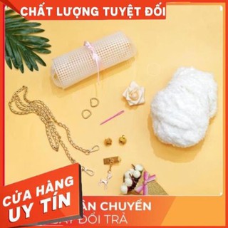 Túi Handmade Tự làm Set Phụ Kiện Gồm Len Mịn, Cancas cắt sẵn, Dây Xích Chắc Chắn   A1
