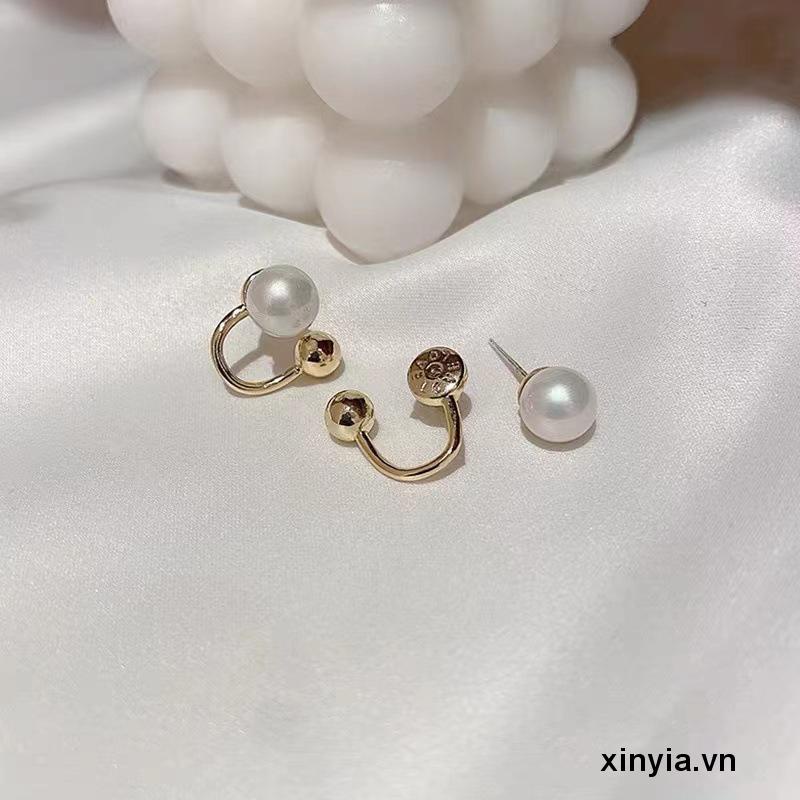 Bông Tai Mạ Bạc 925 Đính Ngọc Trai Đơn Giản Cá Tính Dành Cho Nữ