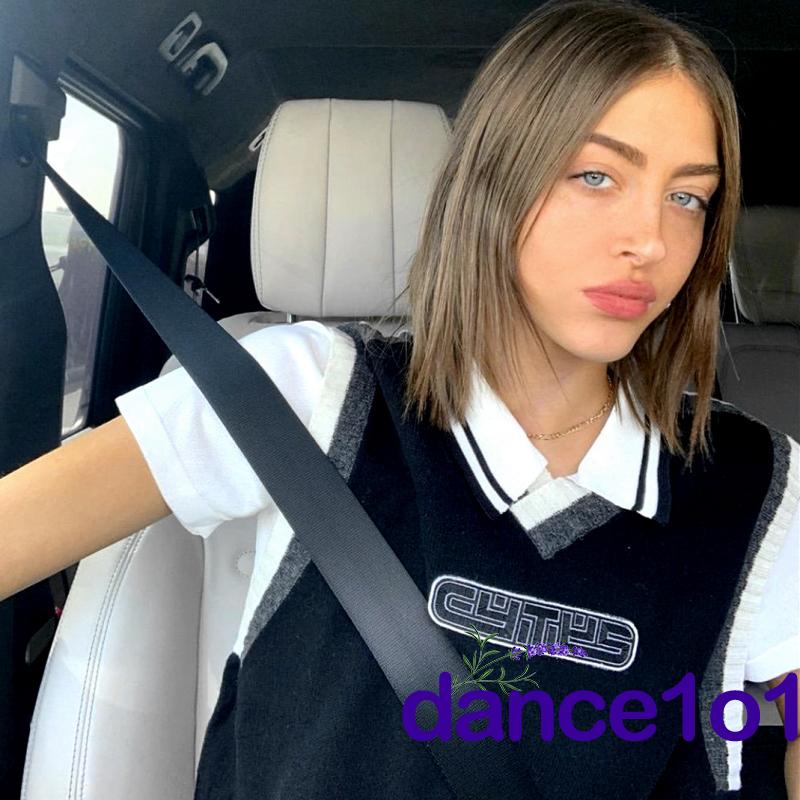 Áo tank top cổ chữ v dáng rộng in chữ thời trang cho nữ