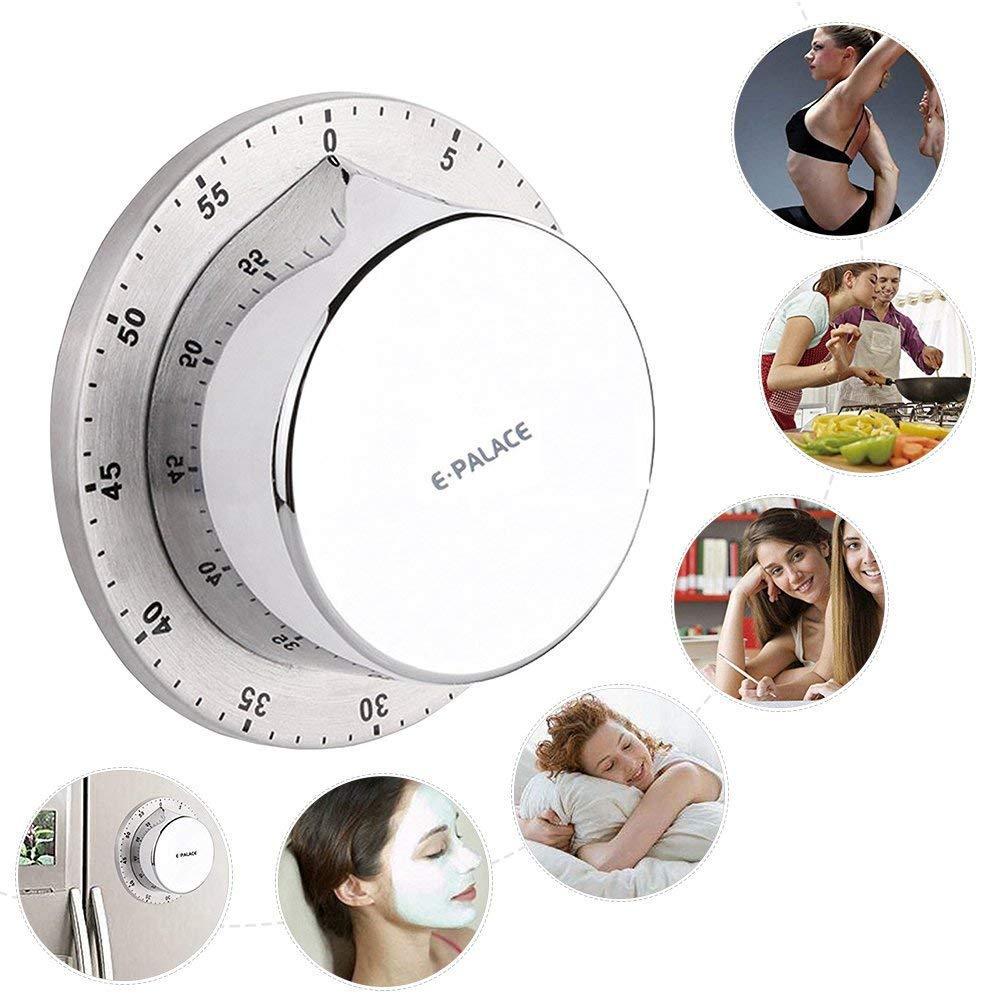 Stainless Mechanical Timer Kitchen Timing Baking Timing Alarm Cooking 60min