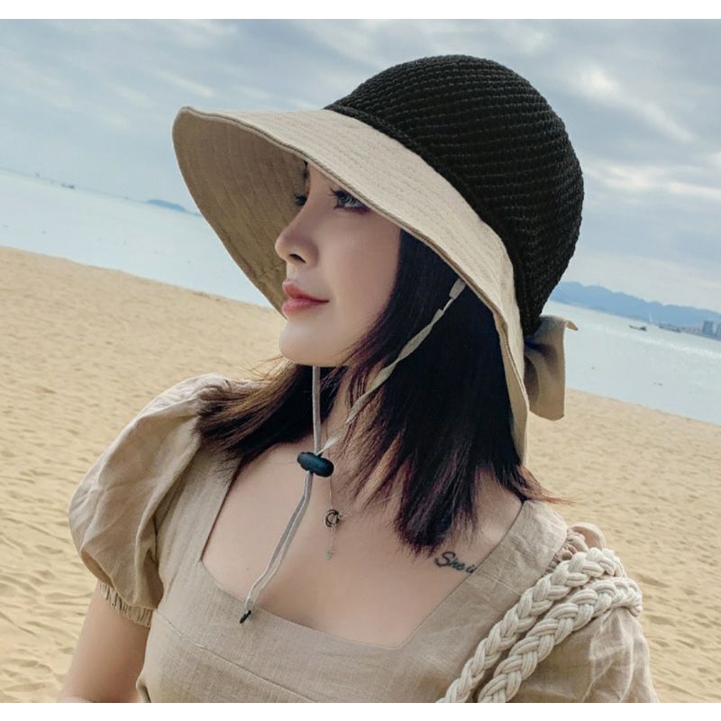 Mũ nón rộng vành nữ đẹp đi biển gấp gọn chống nắng thời trang Hàn Quốc