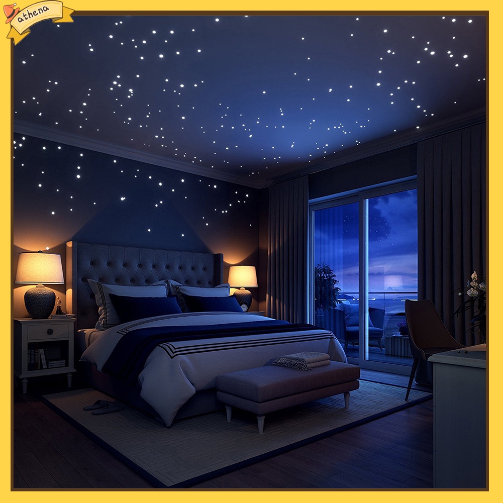 Set 407 Sticker Chấm Tròn Dạ Quang Dán Tường Trang Trí Phòng Ngủ