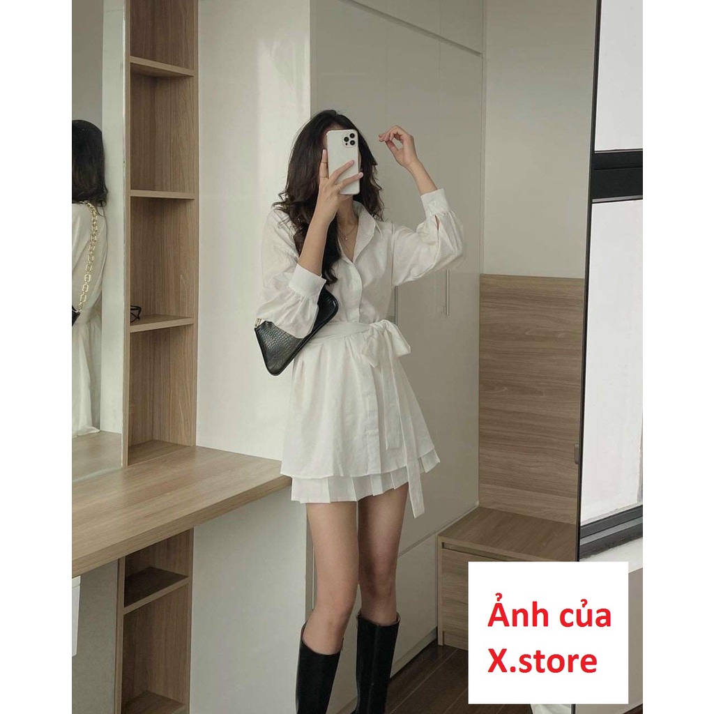 Set Váy Sơ Mi Kèm Đai Buộc Unisex X.store Có Ảnh Thật  + Đánh Giá + Video Tự Quay Hot Trend 2021 Mặc Được Nhiều Kiểu | BigBuy360 - bigbuy360.vn