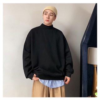 Áo SWEATER NỈ TRƠN ĐEN