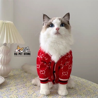 Áo khoác cardigan cho thúc cưng chất liệu len đanh mịn, áo khoác cho chó mèo