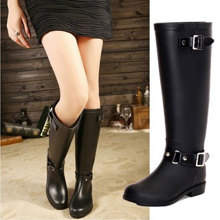 Giày boot cổ cao có dây kéo thời trang cá tính cho nữ