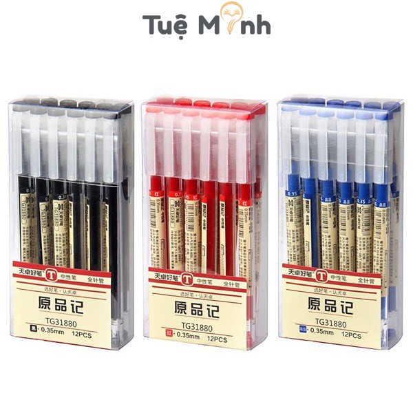[Mã LIFEXANH03 giảm 10% đơn 500K] Bút mực gel dupe Muji 0.5mm B41 màu mực đen/xanh/đỏ bút đầu kim viết nét đẹp