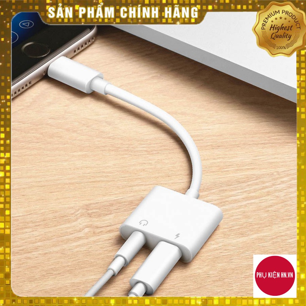 Đầu Chuyển Iphone FREESHIP Giắc Chuyển Iphone lighning 2 cổng sạc và tai nghe3.5 cho iphone #5