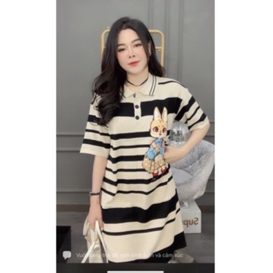 Váy len thỏ kẻ ngang cổ bẻ cực hot hàng QC