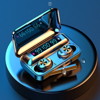Tai nghe bluetooth cao cấp V5.1 F9-10 2 tai cảm ứng có mic đàm thoại âm thanh công nghệ TWS tặng kèm dock sạc