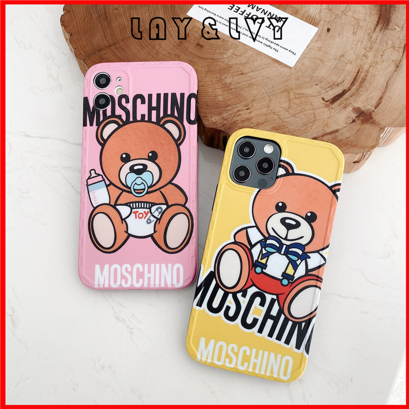 Ốp điện thoại IMD silicon chống rơi in hình gấu Moschino cho IPhone 7/8/X/11/12/12mini