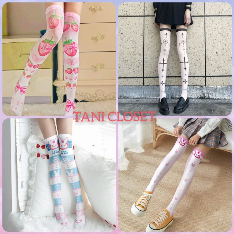 Tất Đùi Lolita JK Nhiều Hoạ Tiết Dễ Thương [VN]