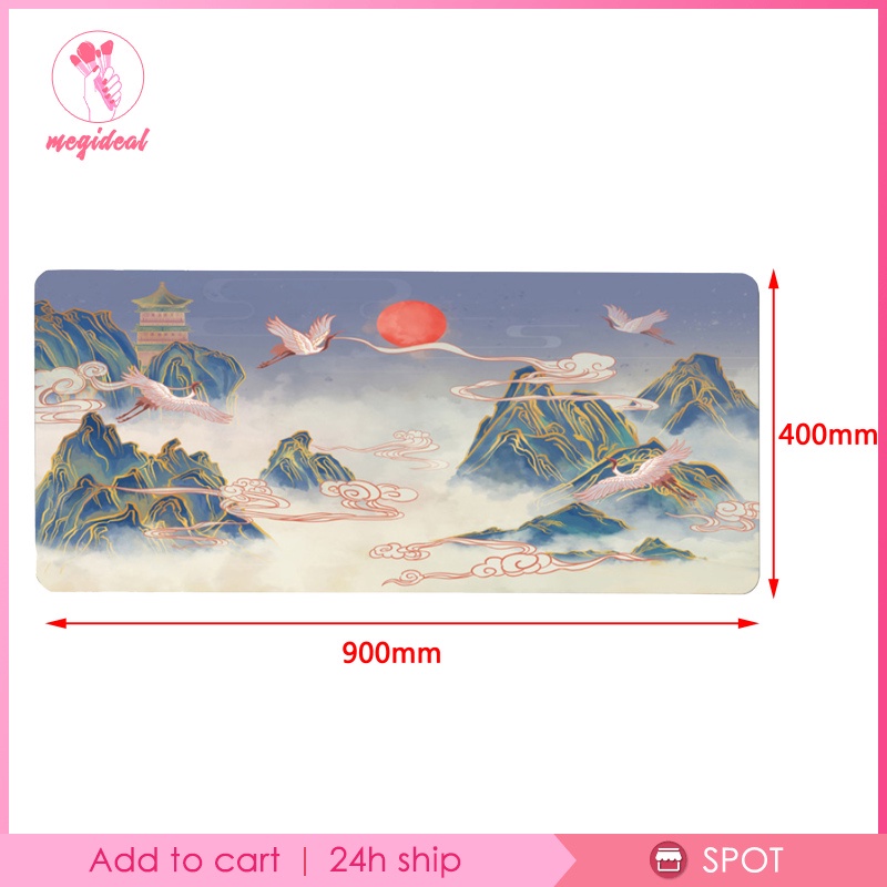Tấm Lót Chuột Và Bàn Phím Cỡ Lớn 90x40cm In Họa Tiết Phong Cách Trung Hoa Cổ Điển Độc Đáo