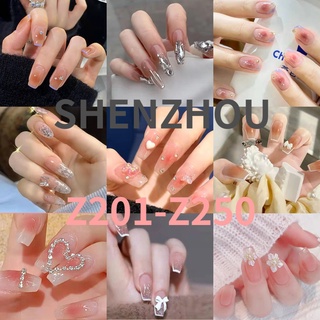 Bộ Móng Tay Giả Đính Đá Kiểu Pháp Z201-Z250