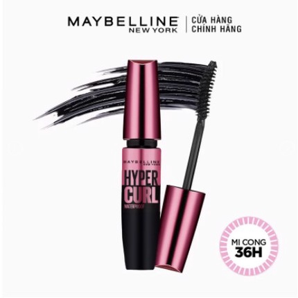 Chuốt mi, Mascara Làm Dài Và Cong Mi, Không Lem Không Trôi Maybelline The Hyper Curl Mascara