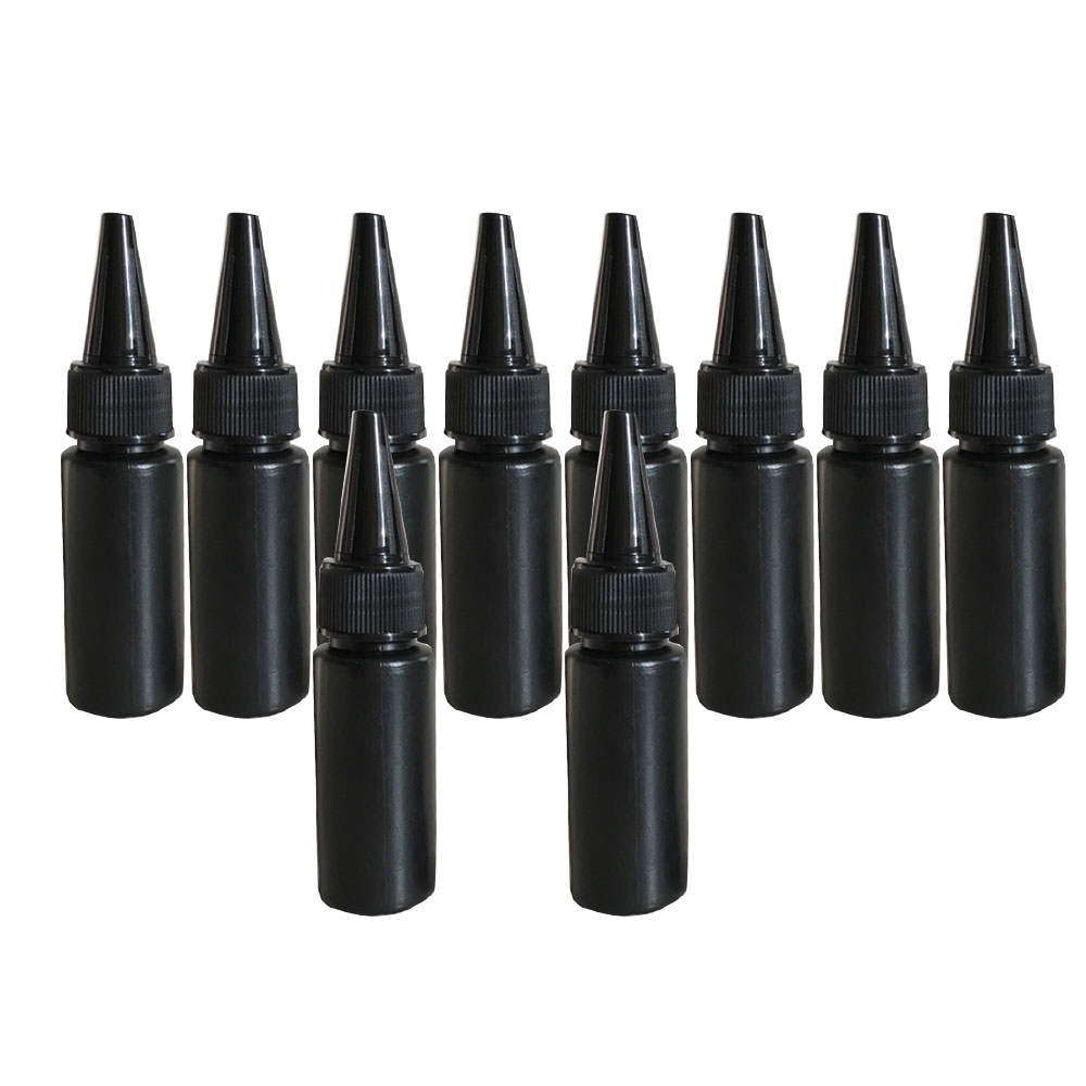 Set 10 Chai Rỗng 10ml 30ml 100ml Màu Đen Có Nắp Đậy Dùng Để Chiết Mỹ Phẩm