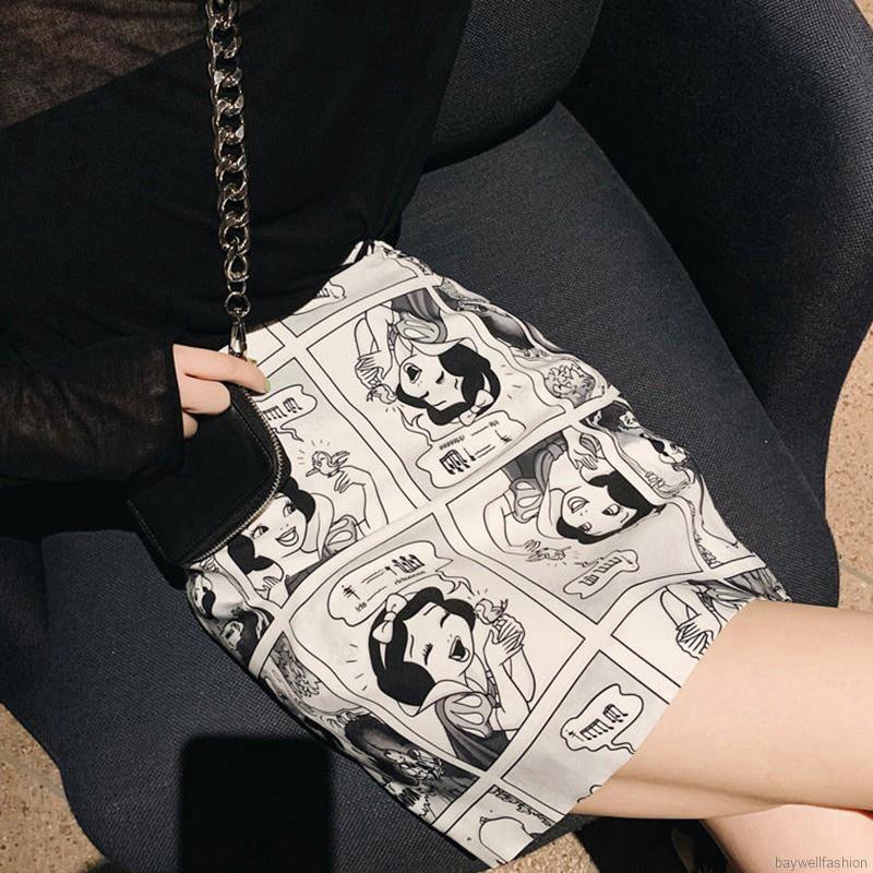 [Baywellfashion]Chân váy chữ A lưng cao hoạ tiết in phong cách Hàn Quốc | BigBuy360 - bigbuy360.vn