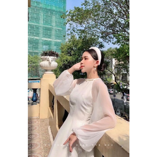 Áo Dài Nữ 4 Tà Trắng Siêu Xinh.