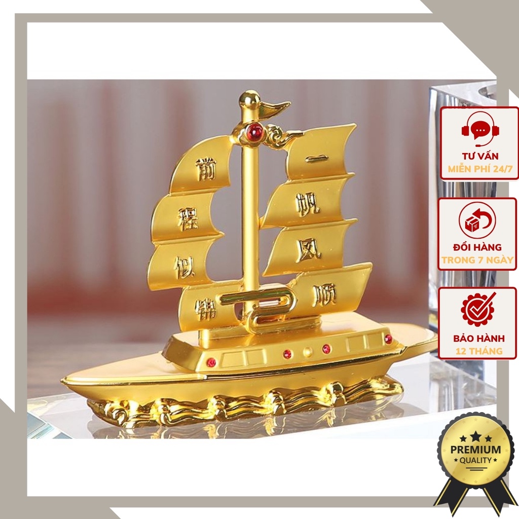 Hộp đựng bút thuyền buồm sang trọng, chất liệu pha lê kết hợp hợp kim mạ vàng HDB02.