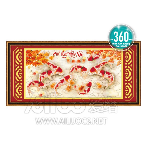 TRANH ĐÍNH ĐÁ ABC 9 cá Cửu Ngư Hồng Vận Ailuo AL77272 |142x75cm| _Chưa đính