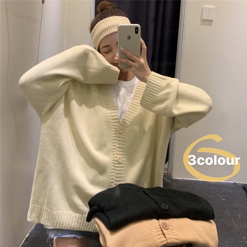 Áo len cardigan đóng cúc Ulzzang kèm ảnh thật