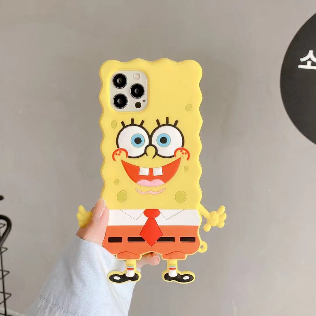 Cute SpongeBob SquarePants  Iphone 12 pro max 11 pro max xs max xr x 7 8 plus iphone case soft silicone  iphone cover