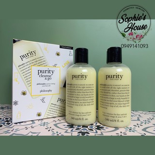 240ML /480ML Sữa rửa mặt Philosophy Purity made simple 3 IN 1 cleanser for face and eyes