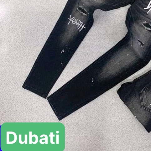 QUẦN BAGGY JEAN NAM CHẤT BÒ ĐEN KHÓA KIỂU NAM TÍNH SIÊU CO GIÃN- DB 0028- DUBATI FASHION