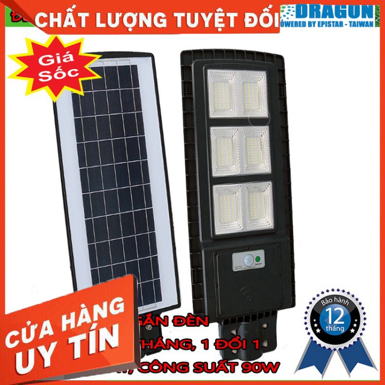 [HÀNG CHẤT LƯỢNG] Đèn Led năng lượng mặt trời DRAGON công suất 90w liền thể + tặng tay vịn gắn đèn - hàng chất lượng, gi