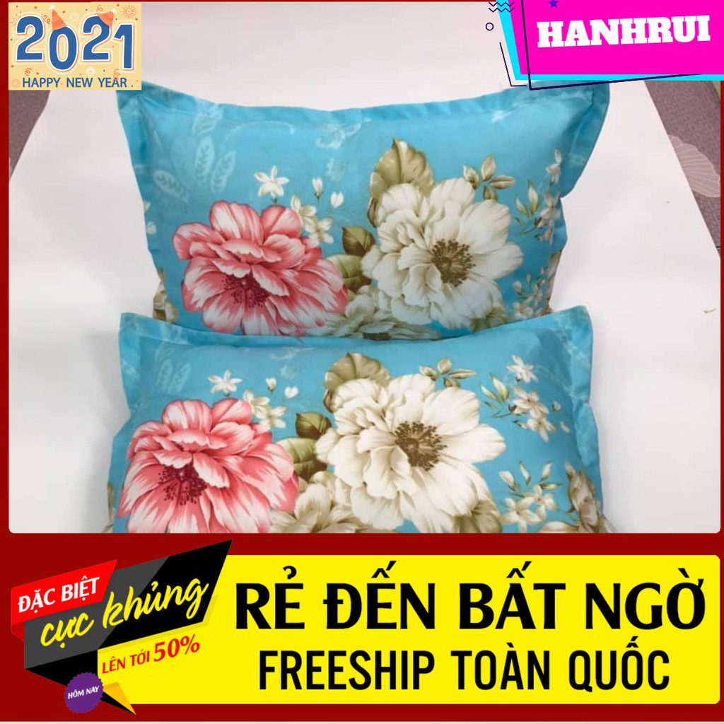 [Hanhrui]Bộ 2 vỏ gối nằm,áo gối nằm cotton poly,mã VG11