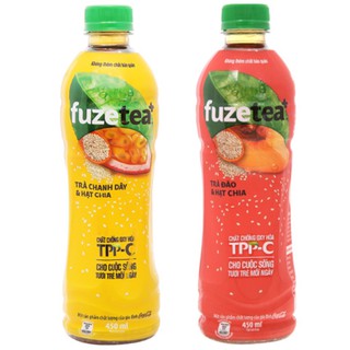 TRÀ FUZETEA CHANH DÂY HẠT CHIA/ TRÀ ĐÀO HẠT CHIA 450ML