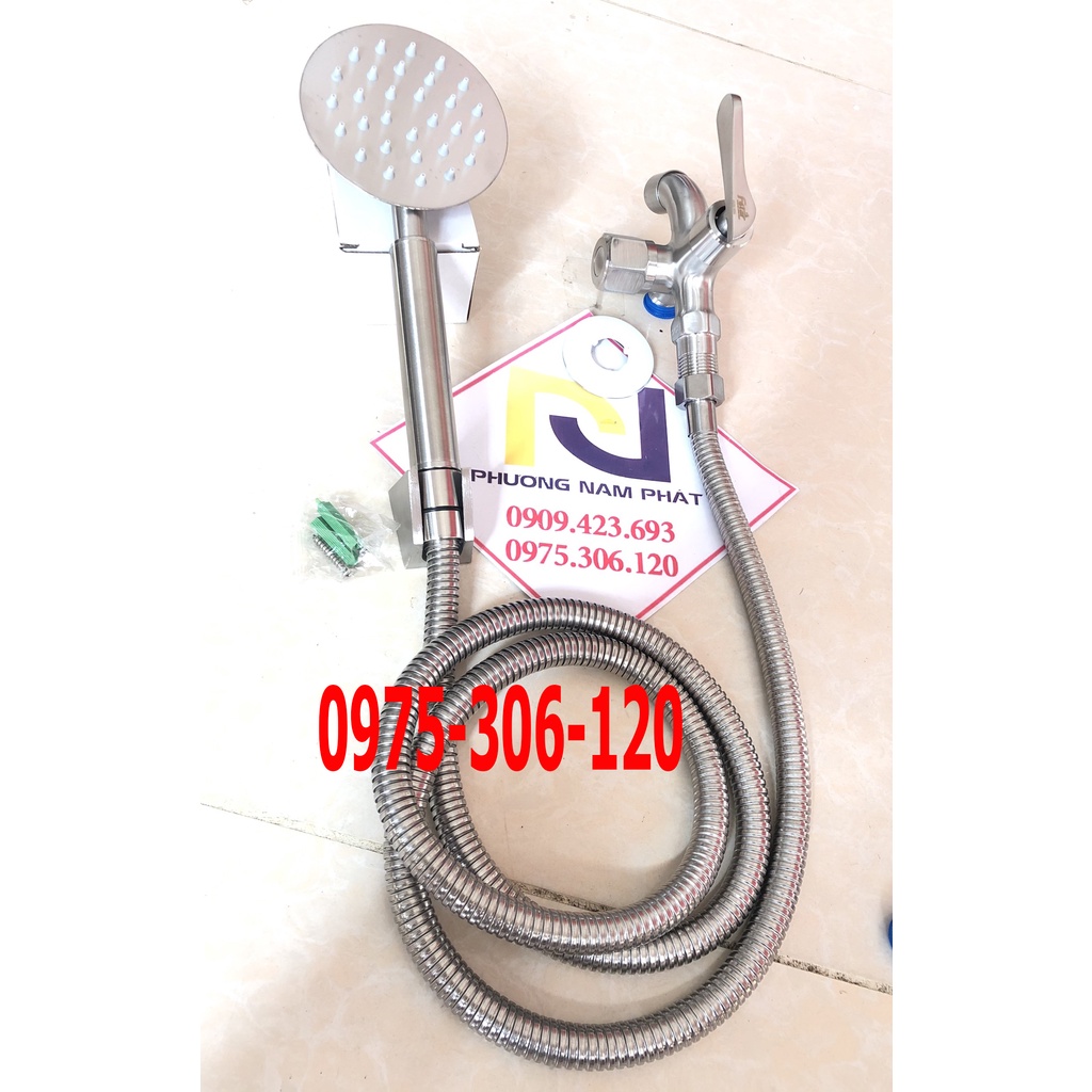 {TĂNG ÁP MẠNH} Combo Củ sen Tắm Lạnh INOX 304 F7001 Fotar và tay sen tắm dây sen đủ bộ