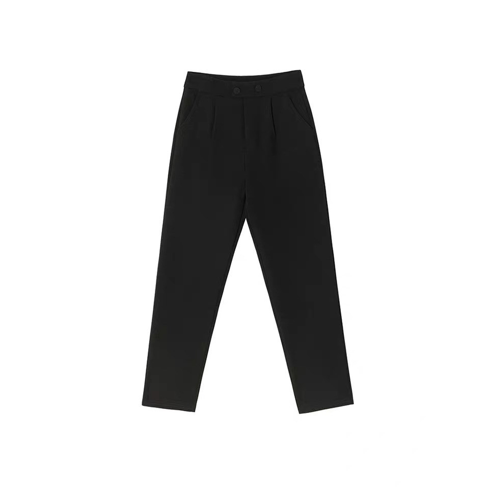 Quần tây nữ công sở cạp cao ống đứng - 2 cúc bấm lệch - chất tuyết mưa chuẩn form | BigBuy360 - bigbuy360.vn