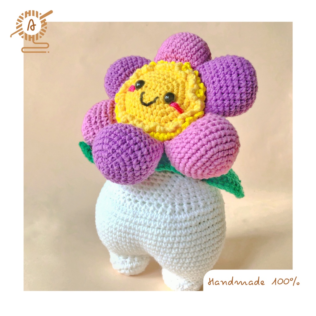Chậu bông mập - Thú len nhồi bông handmade cao cấp Amigurumi - Akirawool