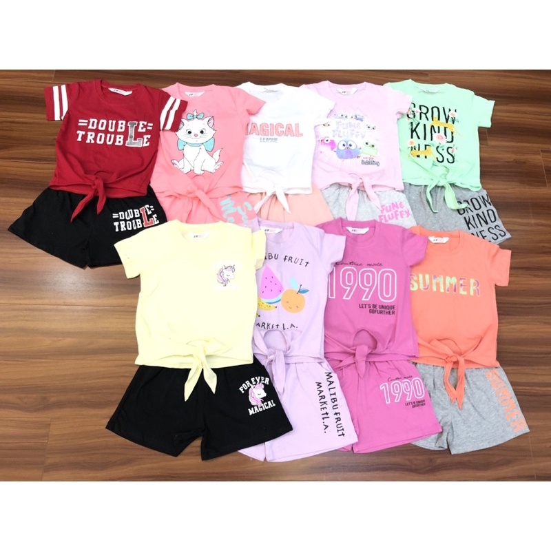 Bộ bé gái cotton HM 4-14y
